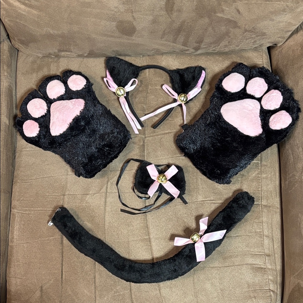 Black and Pink Cat Costume Set